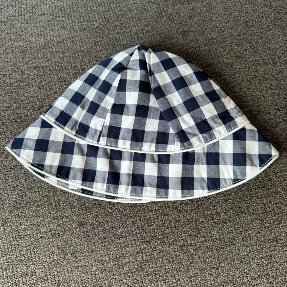 Janie and Jack Blue White Plaid Check Baby Bucket Hat 6-12M Boy Girl NWT